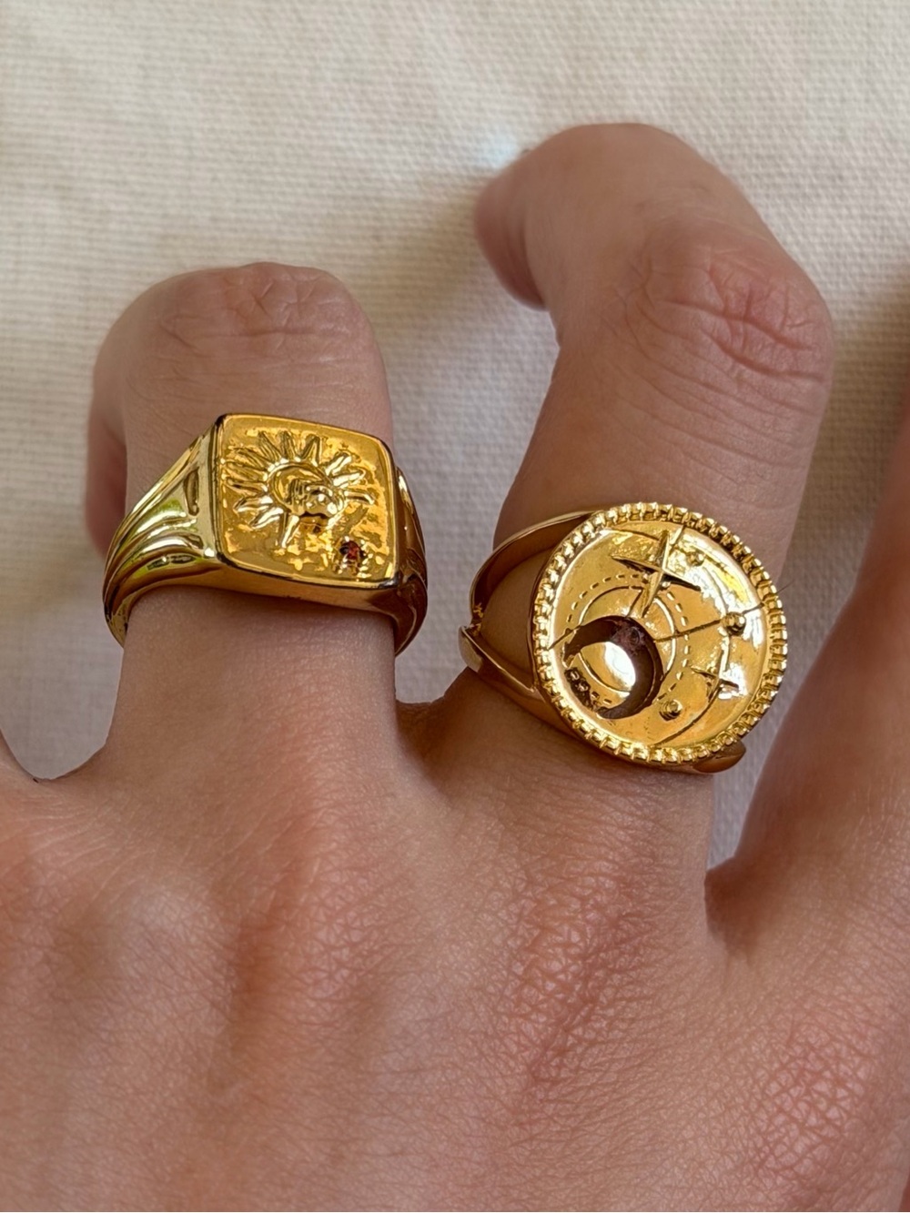 LIKE NEW. Wanderlust+co Birthstone Ring x 2